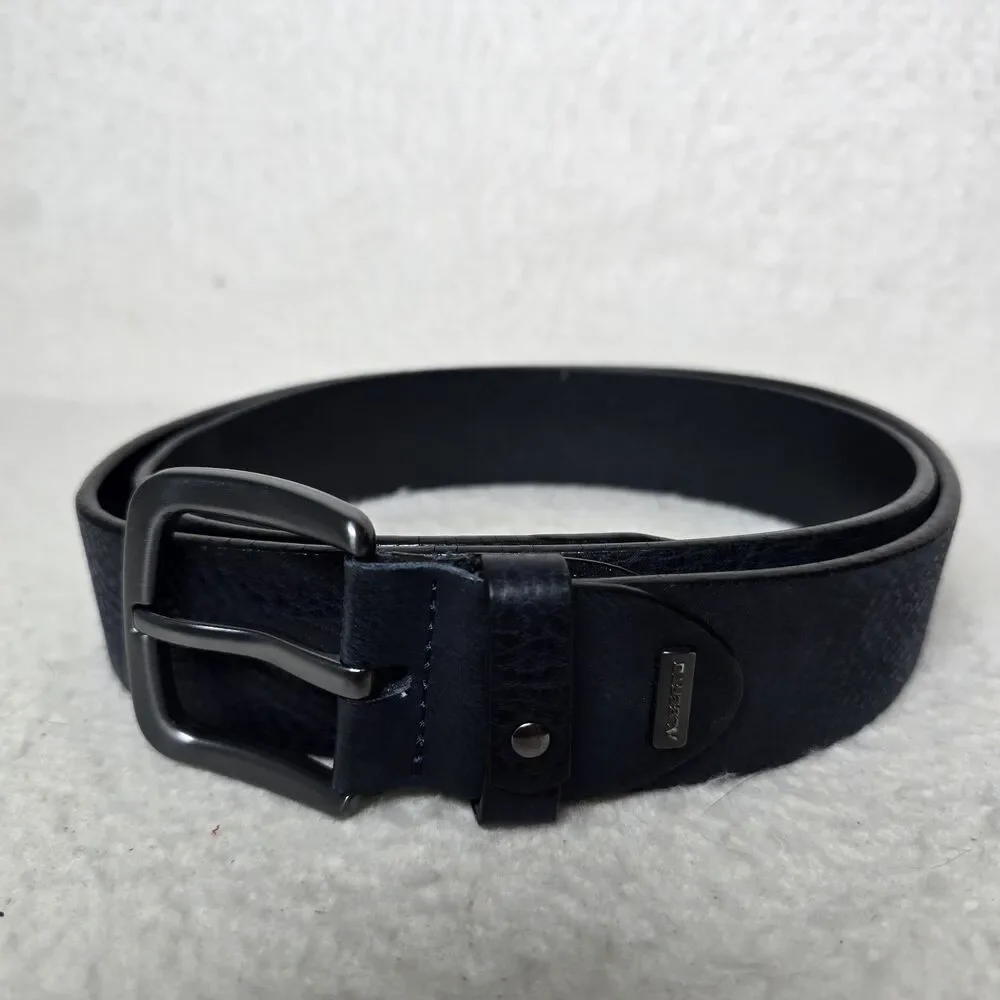 Alberto Navy Blue Leather Belt 45